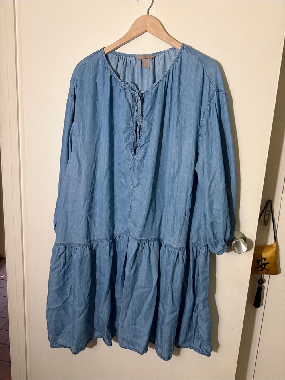H&M Light Blue Denim-Style Mini Dress